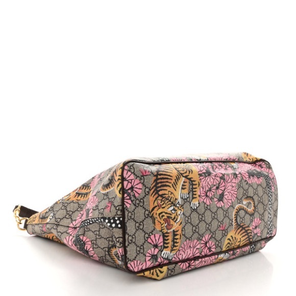 GUCCI 
Soft GG Supreme Monogram Bengal Medium Crossbody Tote Beige Pink - Picture 6 of 12